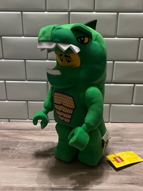 LEGO Minifigure Lizard Dragon Dino Guy Plush Stuffed Doll Manhattan Toy 14" NWT